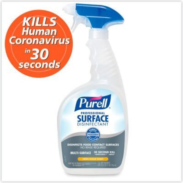 United Stationers Supply PURELL, Professional Surface Disinfectant, Fresh Citrus, 32 oz Spray Bottle, 6/Carton GOJ334206